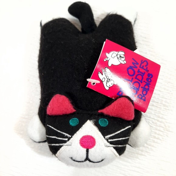 NEW Vintage Pillow Buddies Babies plush Tobie cat Kitty black white Crown Crafts - Picture 1 of 6